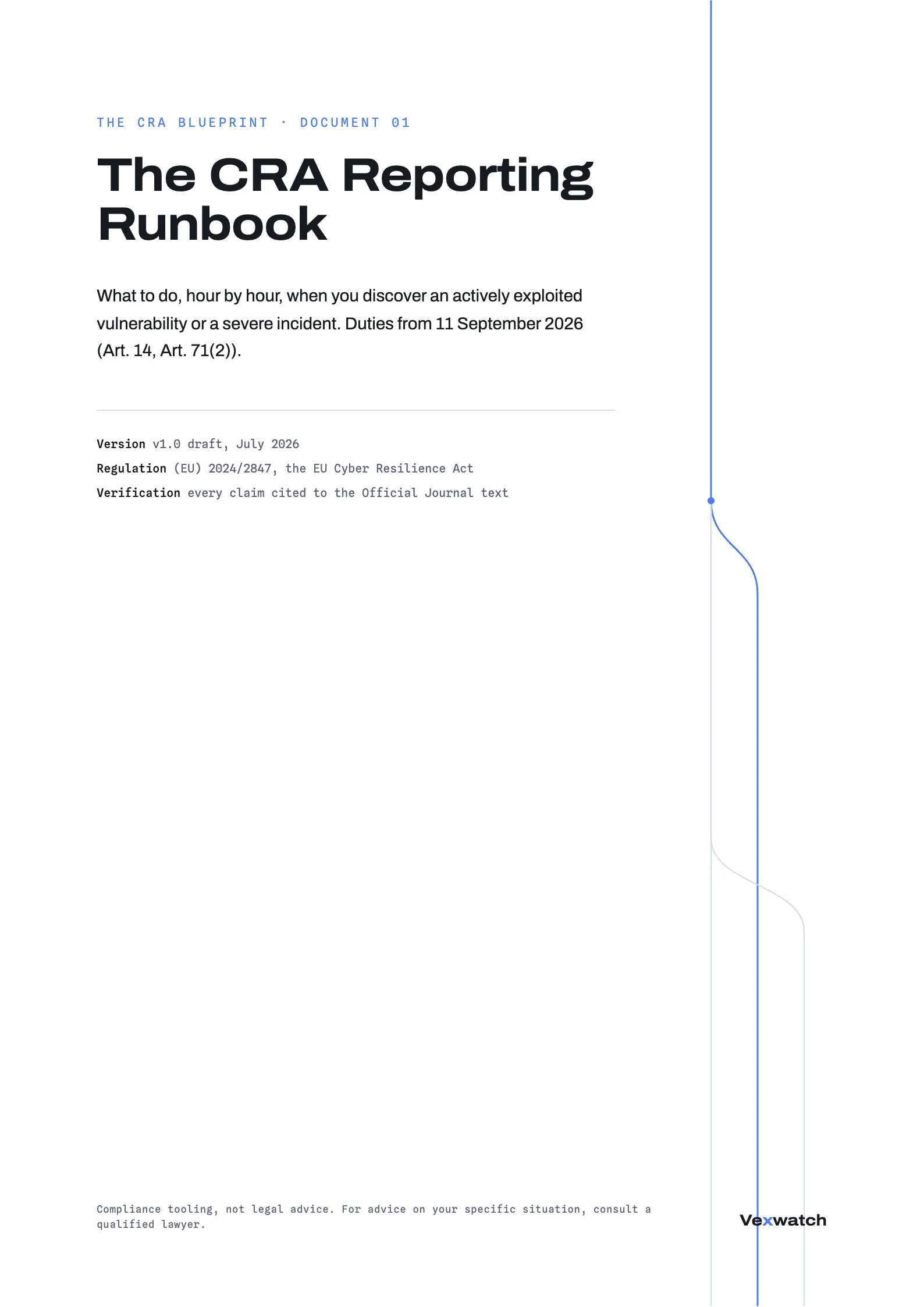 Cover page of the CRA Reporting Runbook
